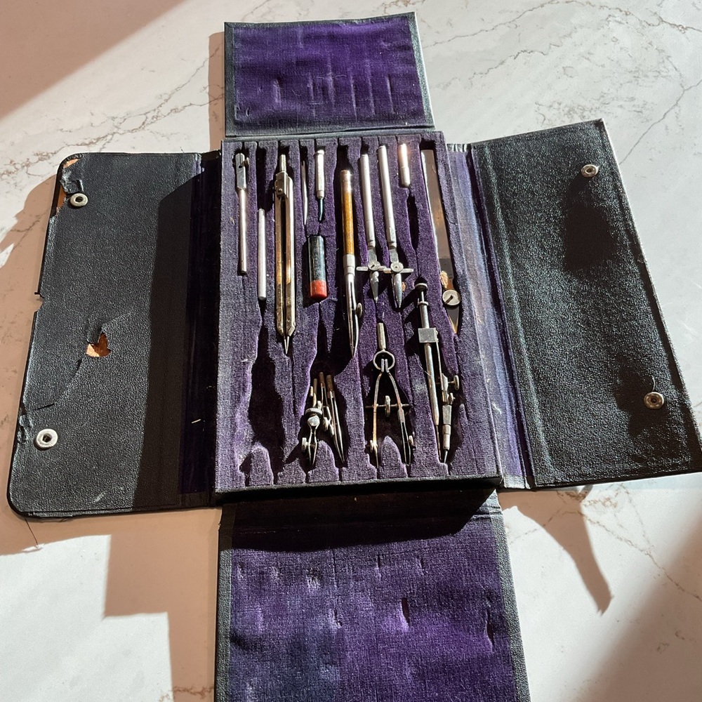 Vintage Drafting Drawing Set